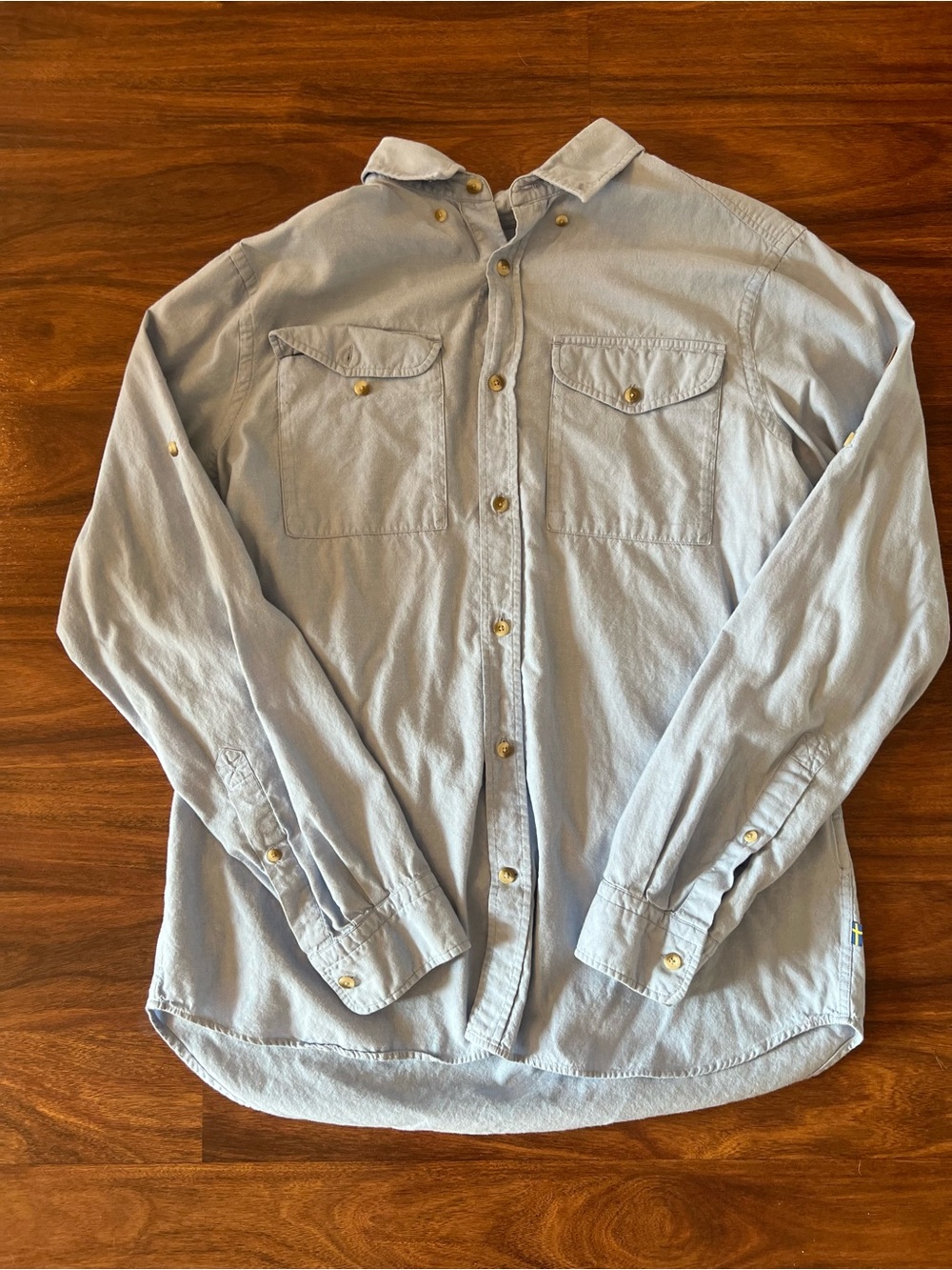 Fjallraven Light Blue Casual Button-Down Shirt